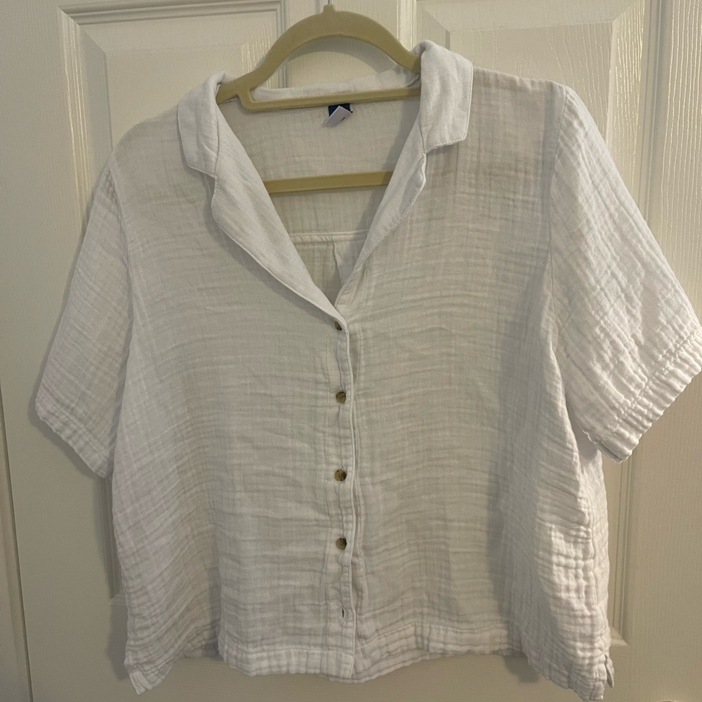 White linen button down